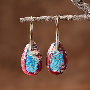 Holiday Spirit Jasper Teardrop Earrings-Your Soul Place